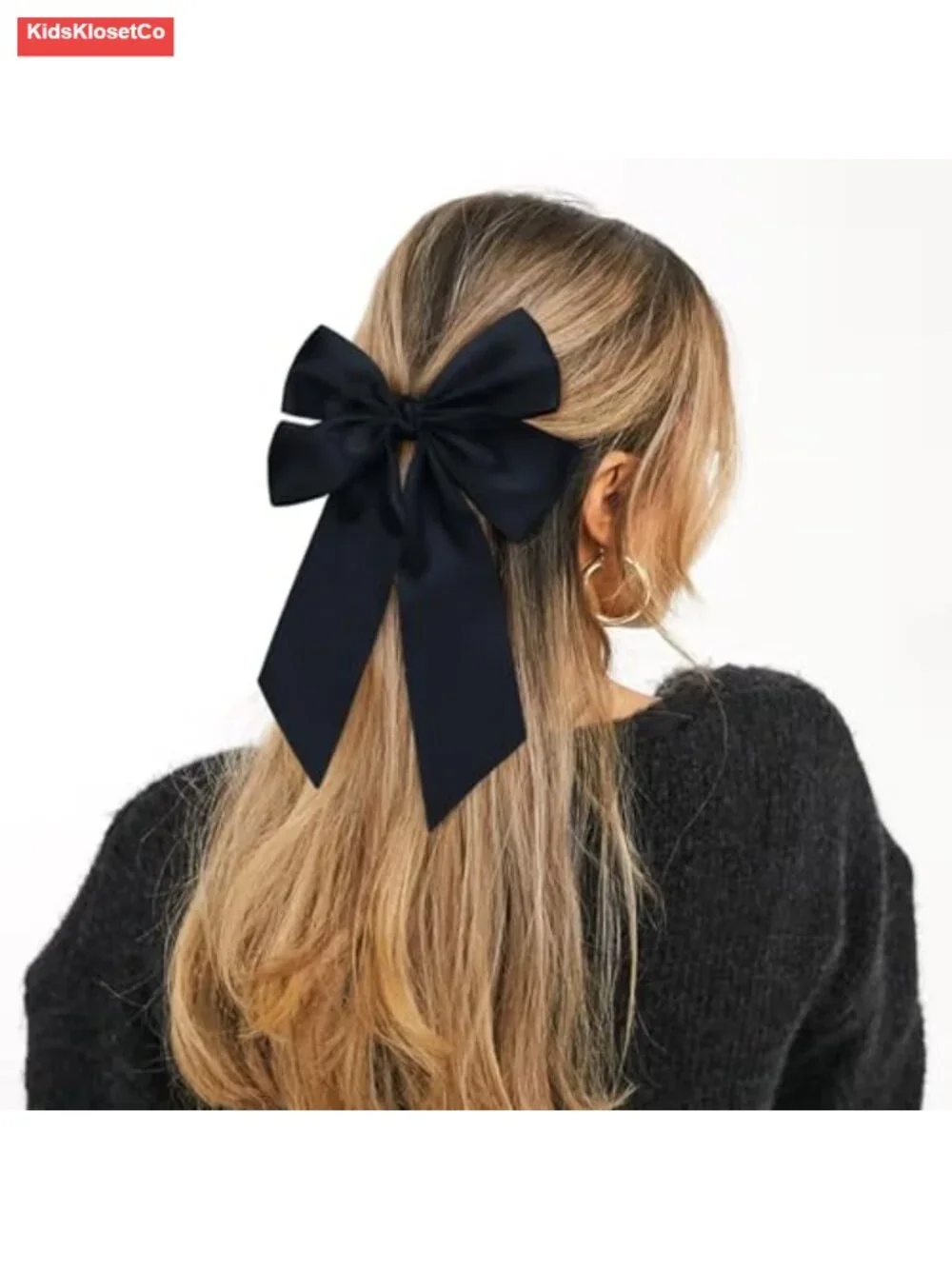 8-Piece Silky Satin Oversized Big Hair Bow Alligator Clips Barrettes